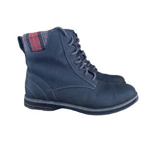 Black Leather Ankle Boots Lace Up Chelsea LL Bean Women 7M Outdoor  Casual Lined